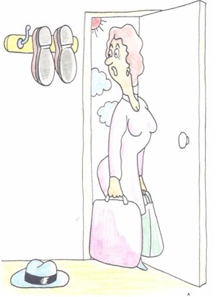 British cartoon, a drunken man