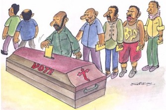 India cartoon, vote for election