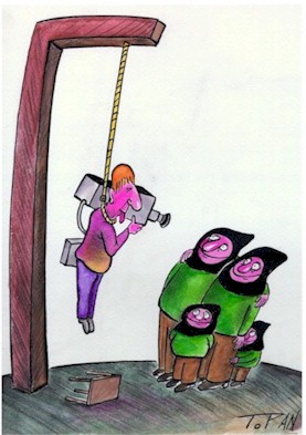 Romania cartoon, revenge to reporter